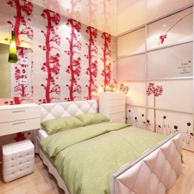 ห้องนอนและห้องเด็กในการตกแต่งห้องหนึ่ง