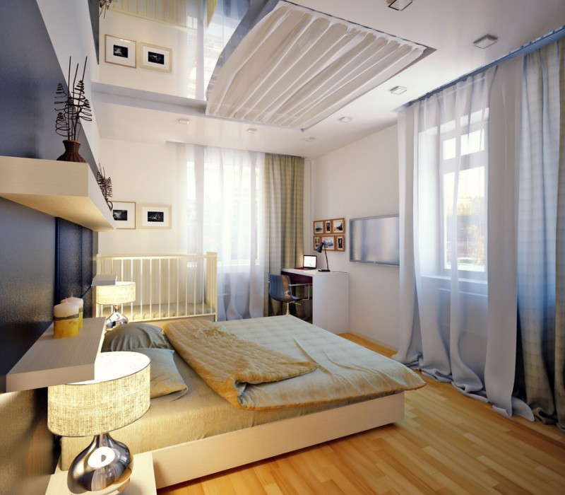 ห้องนอนและห้องเด็กในห้องเดียว