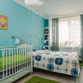 ห้องนอนและห้องเด็กในห้องเดียว