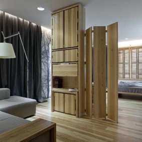 ห้องนั่งเล่นและห้องนอนในการออกแบบตกแต่งภายในหนึ่งห้อง