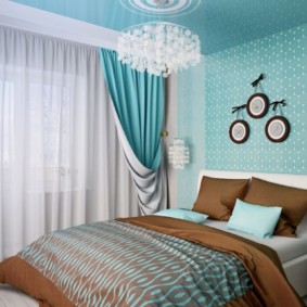 ห้องนอนในความคิดแตกต่างสีฟ้าคราม