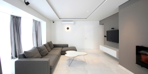ห้องนั่งเล่น minimalism ภาพความคิด
