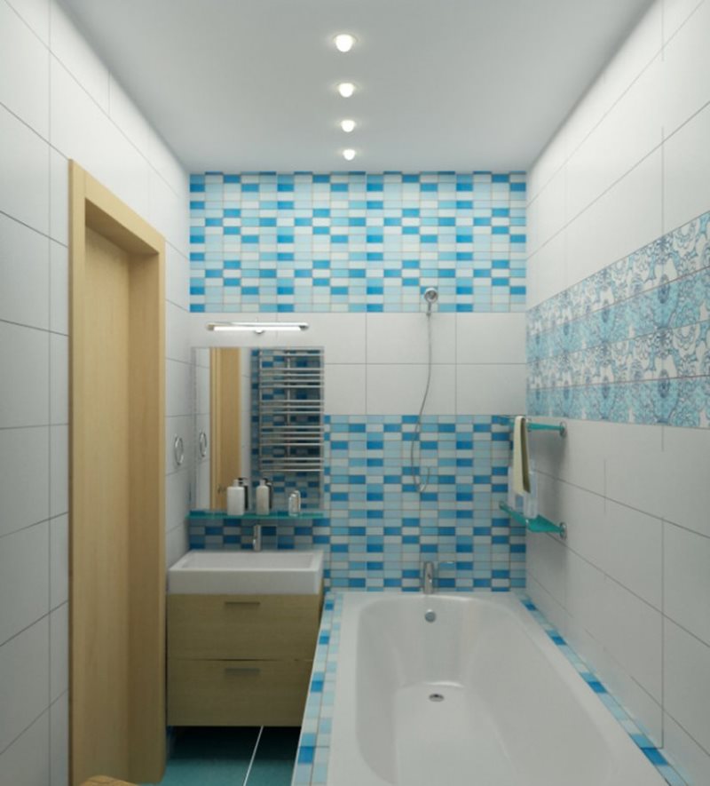 ไฟสปอร์ตไลท์บนเพดานห้องน้ำสีขาว