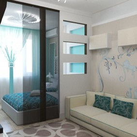 ห้องนั่งเล่นห้องนอน 20 ตร. ม. รูปถ่ายภายใน