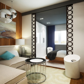 ห้องนั่งเล่นห้องนอน 20 ตร. ม. รูปถ่ายภายใน