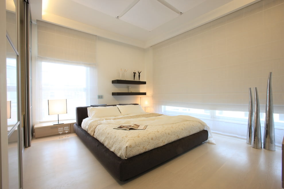 การตกแต่งภายในห้องนอนในโทนสีเบจ