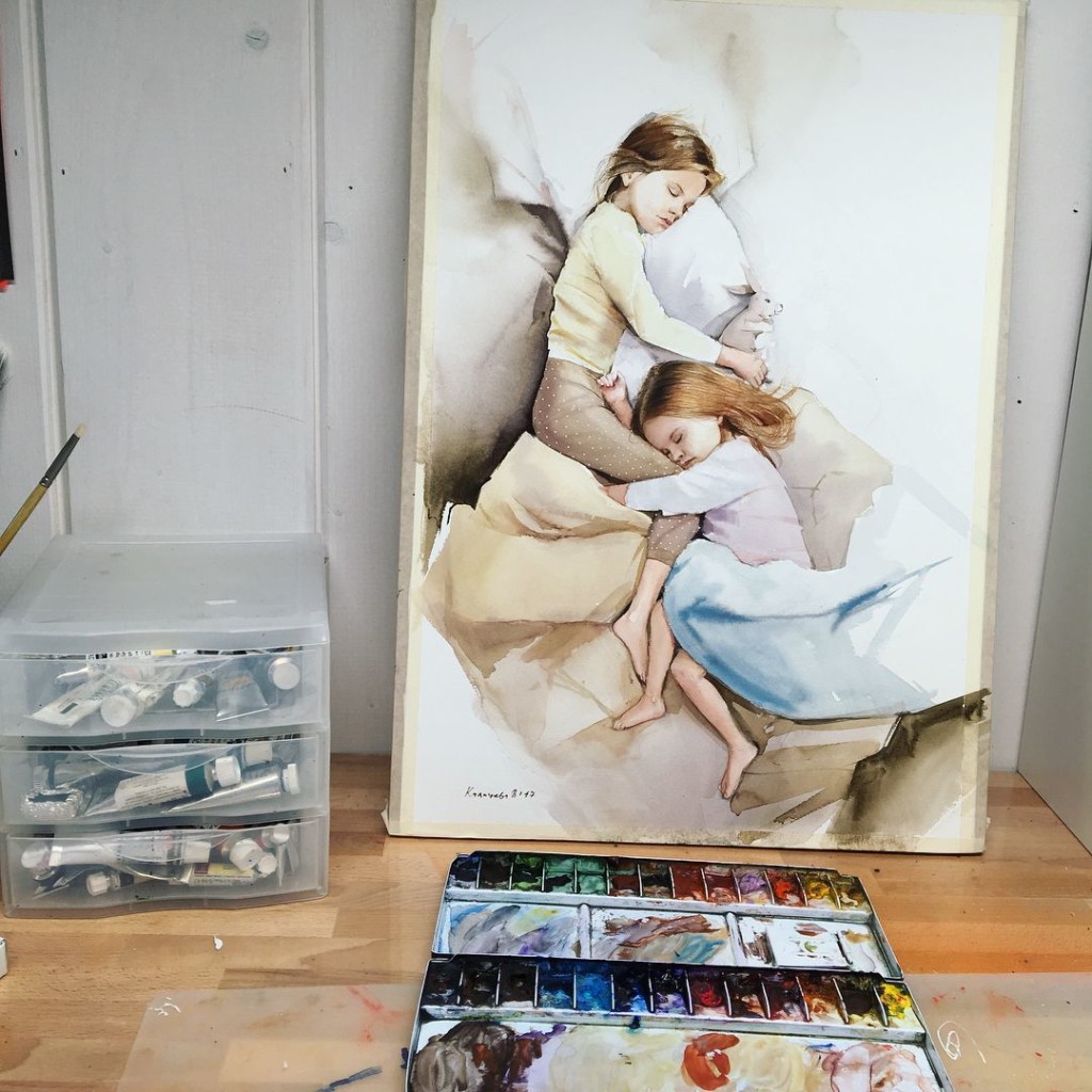 รูปภาพกับเด็ก ๆ ในห้องนอน