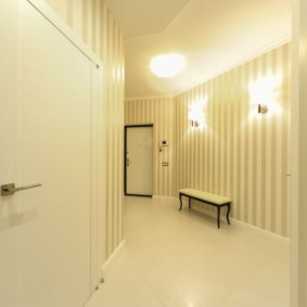 วอลล์เปเปอร์สำหรับห้องโถงสีเบจเล็ก ๆ น้อย ๆ
