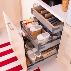 องค์กรของพื้นที่ในภาพห้องครัว