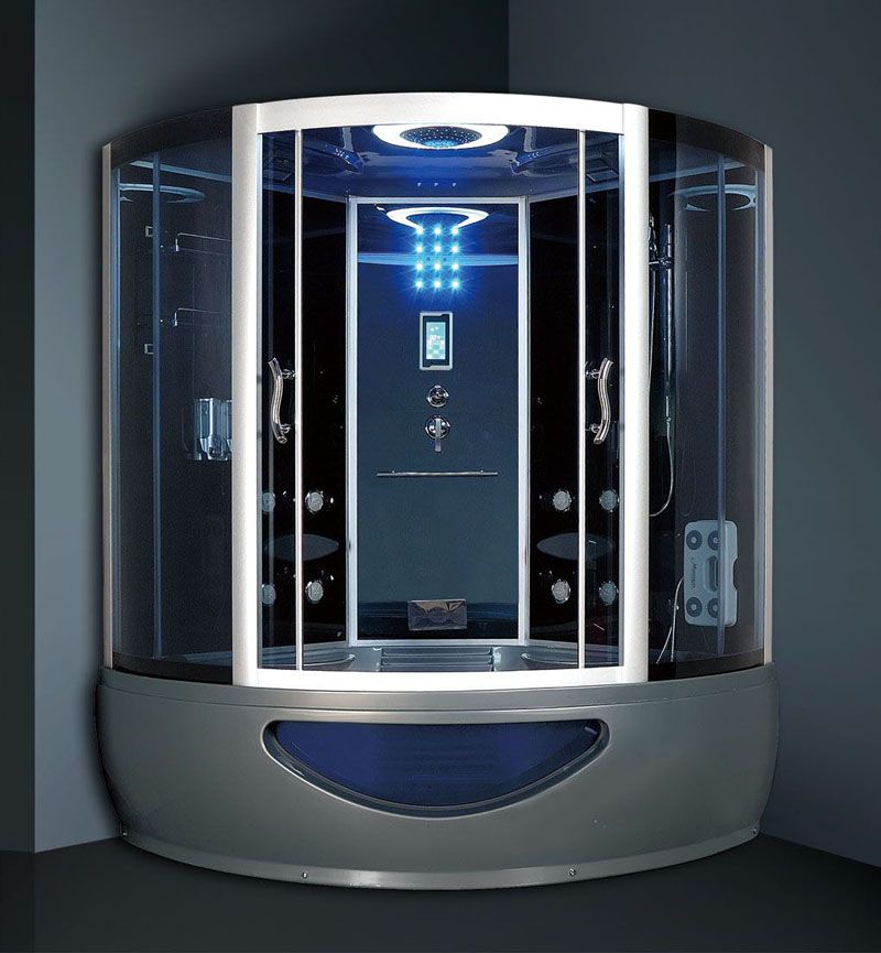 เคบินฝักบัวพร้อมอ่างอาบน้ำและไฟ LED