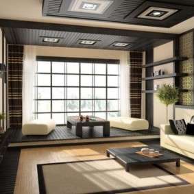 ภาพการออกแบบห้องนั่งเล่นสไตล์โอเรียนเต็ล