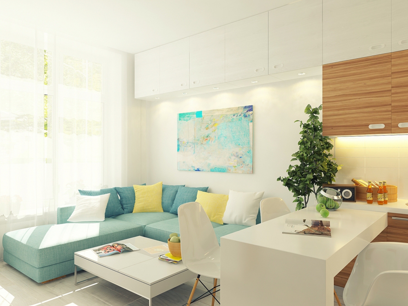 studio apartment 28 ตร. ม. ในสไตล์สแกนดิเนเวียน