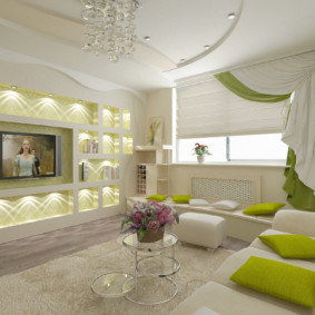 การออกแบบผนังในห้องนั่งเล่น