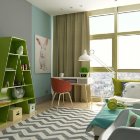 การตกแต่งภายในที่ทันสมัยของห้องเด็ก