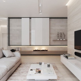 Minimalism ในการตกแต่งภายในของอพาร์ทเมนต์สามห้อง