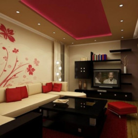 สีแดงในการออกแบบของห้องโถง