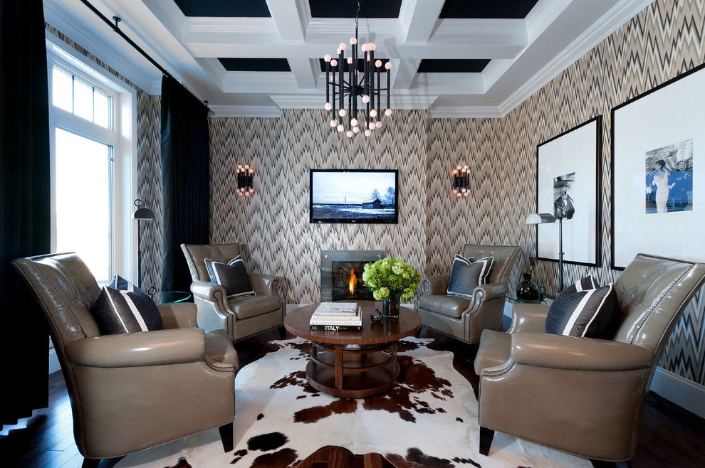 เพดาน coffered ในการตกแต่งภายในของห้องโถง