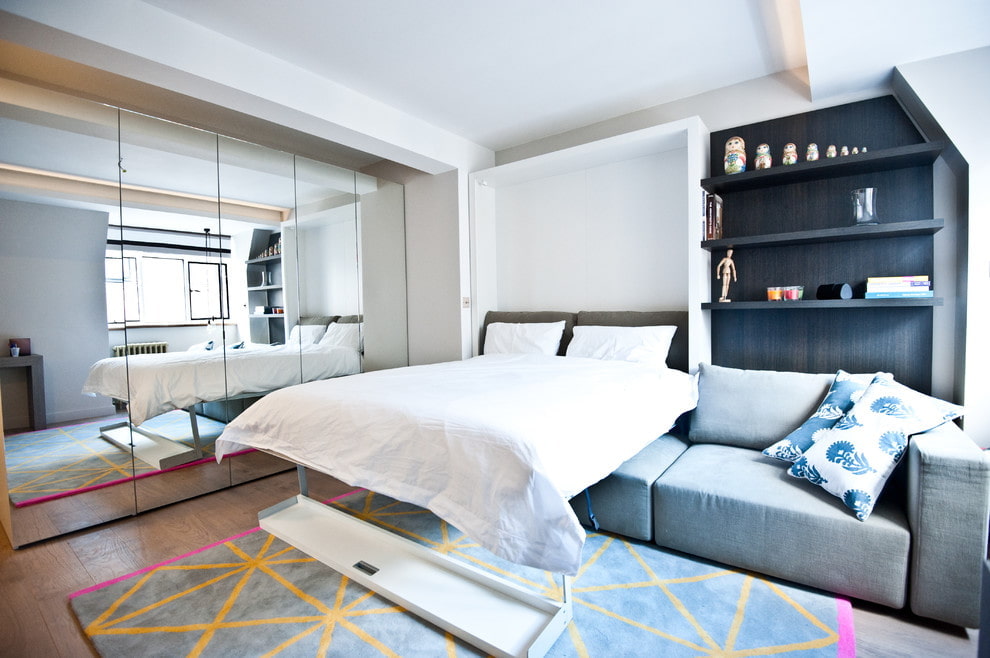 ห้องนอนห้องนั่งเล่นในสตูดิโออพาร์ทเม้นท์ 30 ตร.ม.