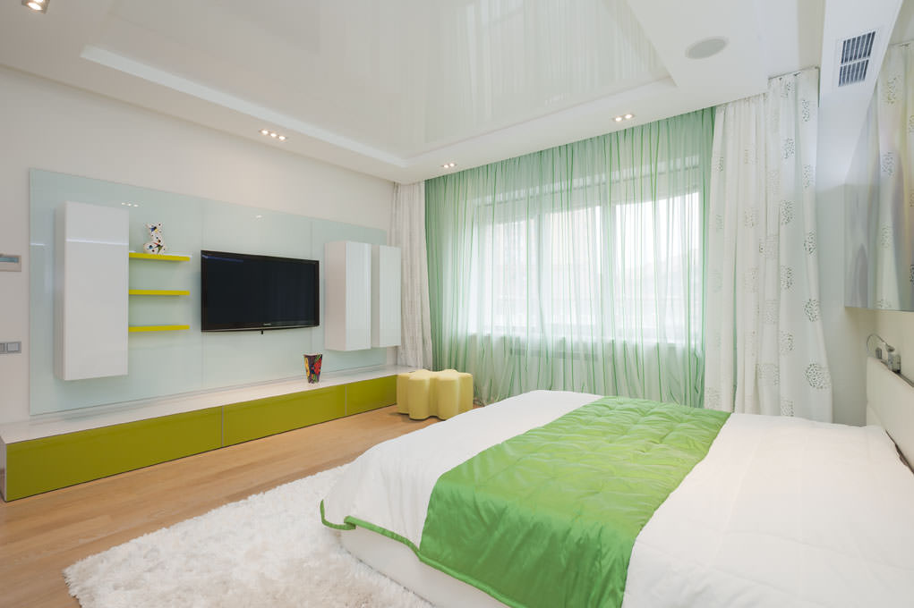 เพดานที่ถูกระงับในภาพถ่ายความคิดห้องนอน