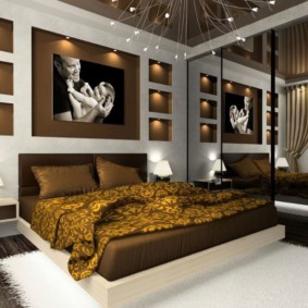 ช่อง drywall ในรูปภาพการตกแต่งภายในห้องนอน