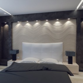 โพรง drywall ในประเภทห้องนอนของการตกแต่ง