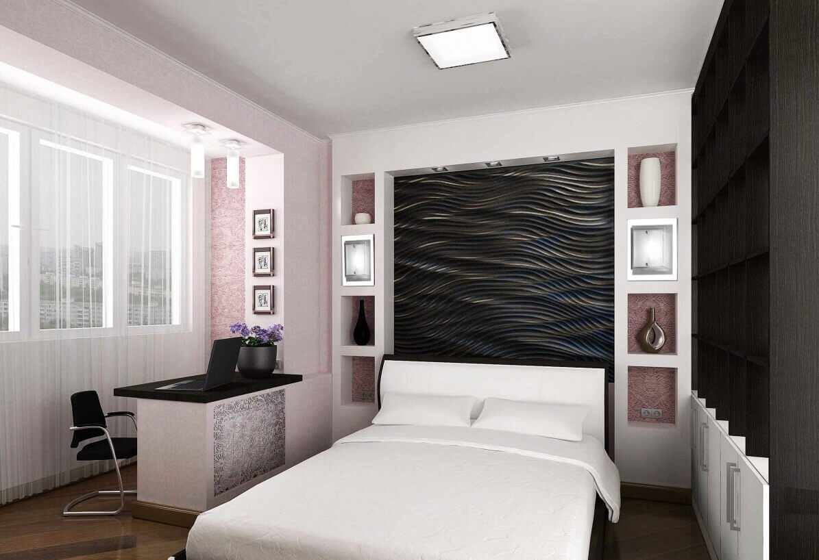 โพรง drywall ในการตกแต่งภาพห้องนอน