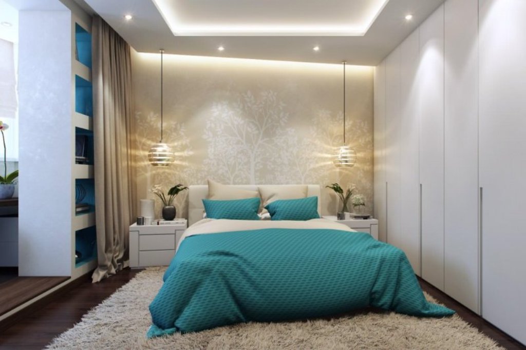 โพรง drywall ในการตกแต่งภาพห้องนอน