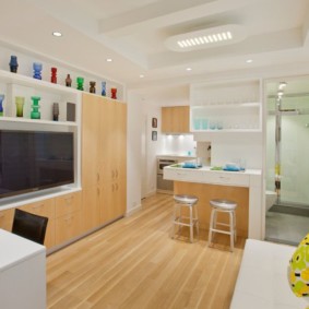 studio apartment แนวคิดการตกแต่งภายในขนาด 30 ตารางเมตร