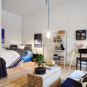 studio apartment แนวคิดการตกแต่งภายในขนาด 30 ตารางเมตร