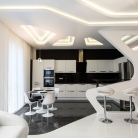 เพดาน drywall สำหรับห้องนั่งเล่น