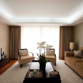 เพดานในการออกแบบภาพห้องนั่งเล่น