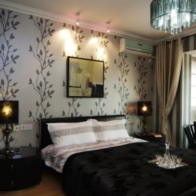 วอลล์เปเปอร์สีเทาในตัวเลือกภาพห้องนอน