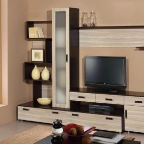 ผนังทีวีในแนวคิดการออกแบบห้องนั่งเล่น