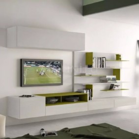 ผนังสำหรับทีวีในการตกแต่งภาพห้องนั่งเล่น