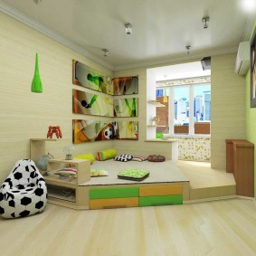 การออกแบบห้องเด็กพร้อมระเบียงที่อบอุ่น