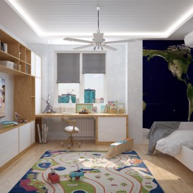 ไฟ LED บนเพดานสีขาว