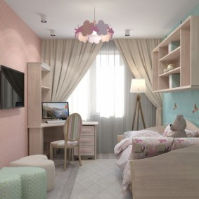 ห้องเด็กตกแต่งภายในภาพถ่ายขนาด 9 ตร.ม.