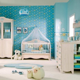 วอลล์เปเปอร์สีน้ำเงินในห้องเด็ก