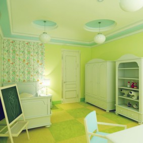 เฉดสีเขียวในการออกแบบห้องเด็ก