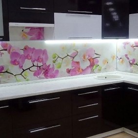 MDF ครัวการออกแบบผ้ากันเปื้อนภาพ