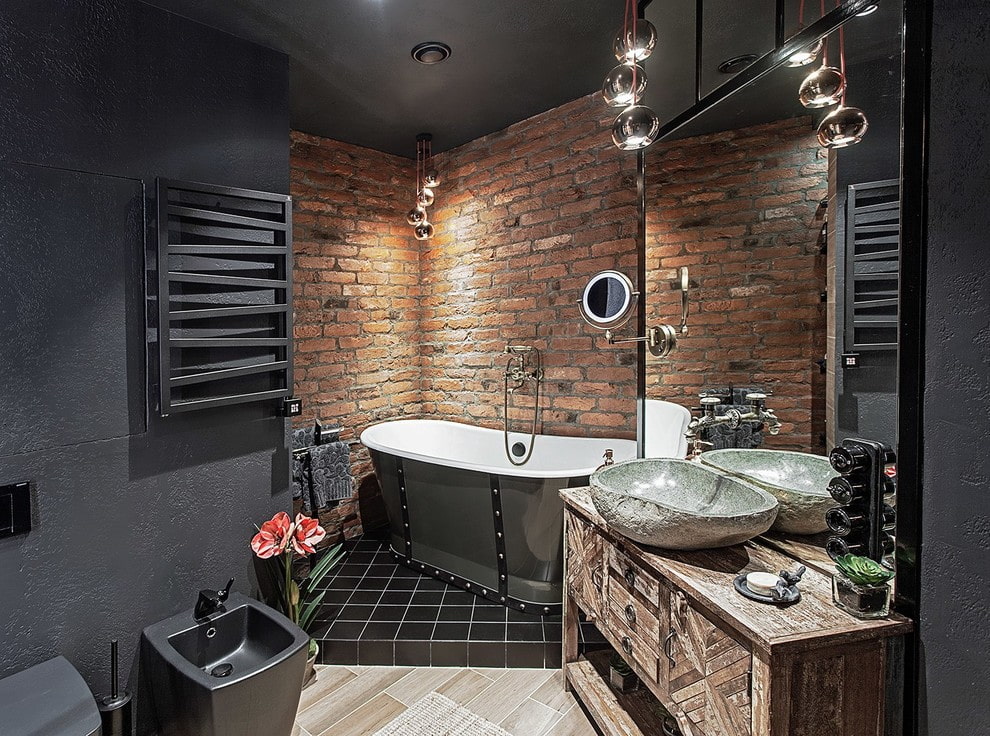 ห้องน้ำสไตล์ Loft รวม