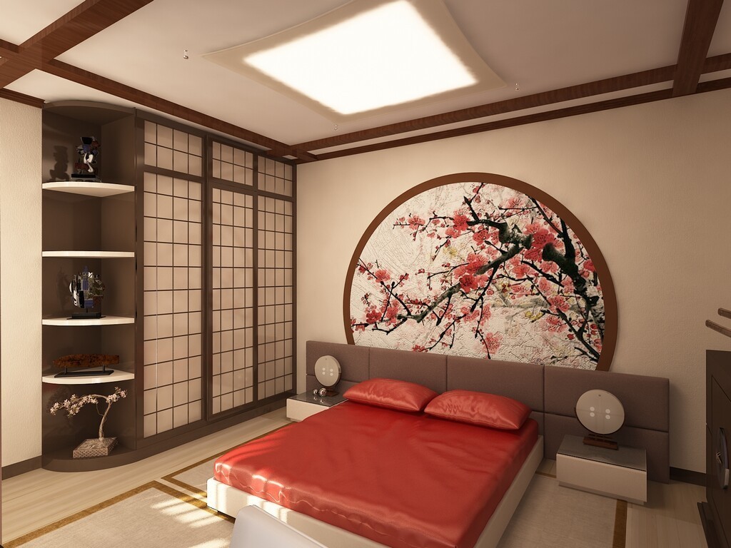 ห้องนอนสไตล์ญี่ปุ่นในอพาร์ตเมนต์แบบสองห้องนอน